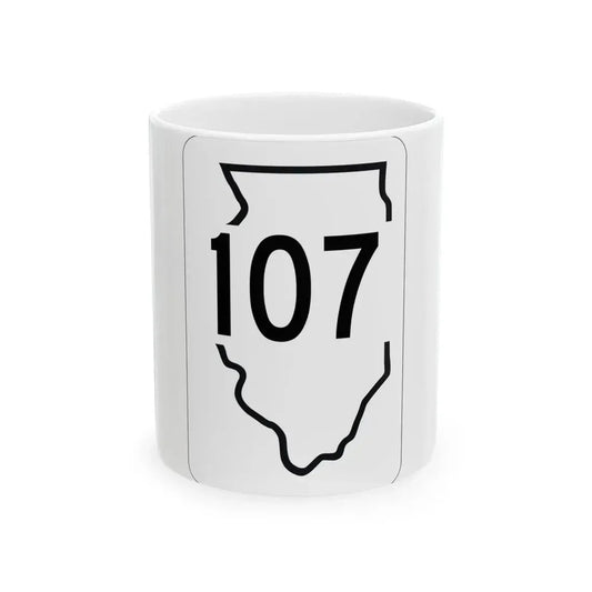 Illinois 107 1950 (Illinois) (Road Sign) White Coffee Mug 11oz - Go Mug Yourself
