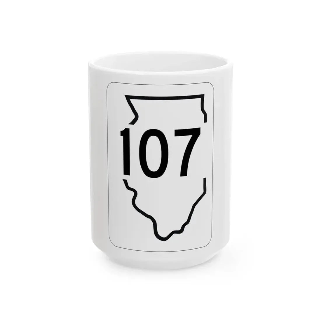 Illinois 107 1950 (Illinois) (Road Sign) White Coffee Mug 15oz - Go Mug Yourself