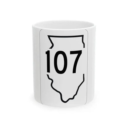 Illinois 107 1950 (Illinois) (Road Sign) White Coffee Mug - Go Mug Yourself