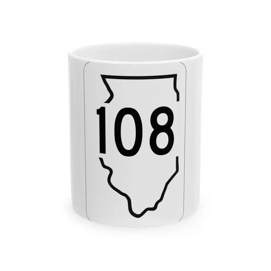 Illinois 108 1950 (Illinois) (Road Sign) White Coffee Mug 11oz - Go Mug Yourself