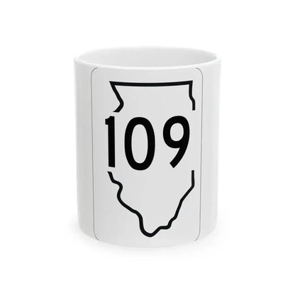 Illinois 109 1950 (Illinois) (Road Sign) White Coffee Mug 11oz - Go Mug Yourself