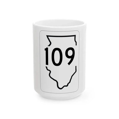 Illinois 109 1950 (Illinois) (Road Sign) White Coffee Mug 15oz - Go Mug Yourself