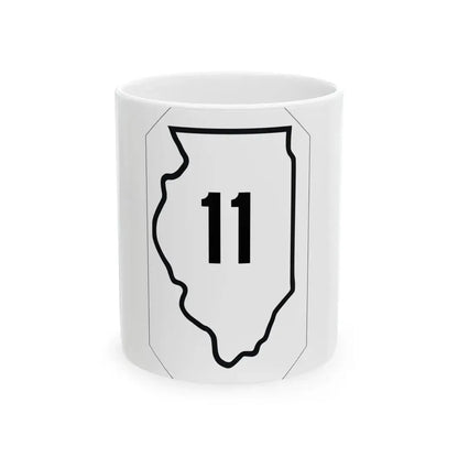 Illinois 11 1926 (Illinois) (Road Sign) White Coffee Mug 11oz - Go Mug Yourself