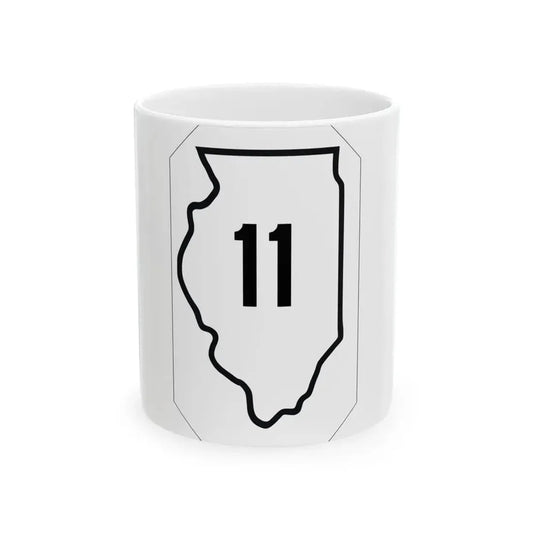 Illinois 11 1926 (Illinois) (Road Sign) White Coffee Mug 11oz - Go Mug Yourself