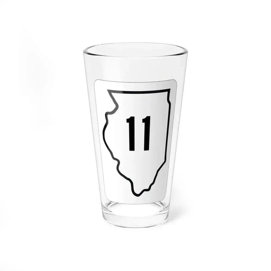 Illinois 11 1950 (Illinois) (Road Sign) Pint Glass 16oz 16oz - Go Mug Yourself