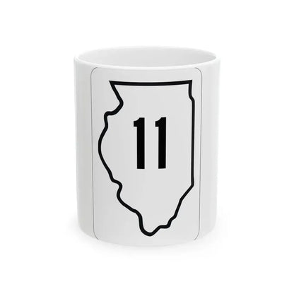 Illinois 11 1950 (Illinois) (Road Sign) White Coffee Mug 11oz - Go Mug Yourself