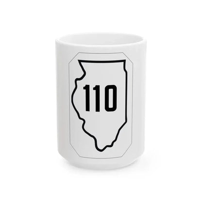 Illinois 110 1926 (Illinois) (Road Sign) White Coffee Mug 15oz - Go Mug Yourself
