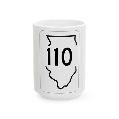 Illinois 110 1950 (Illinois) (Road Sign) White Coffee Mug 15oz - Go Mug Yourself