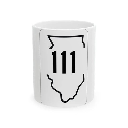 Illinois 111 1950 (Illinois) (Road Sign) White Coffee Mug 11oz - Go Mug Yourself