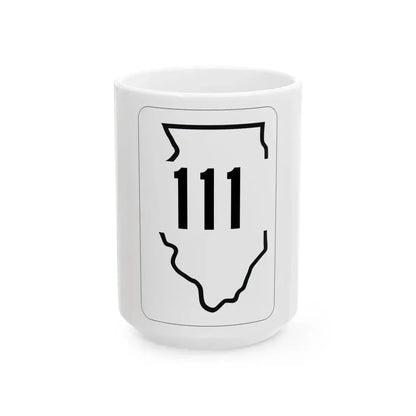 Illinois 111 1950 (Illinois) (Road Sign) White Coffee Mug 15oz - Go Mug Yourself