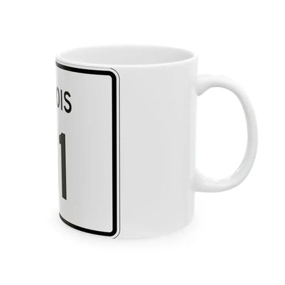 Illinois 111 (Illinois) (Road Sign) White Coffee Mug - Go Mug Yourself