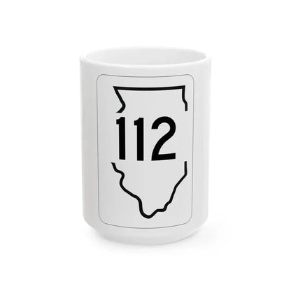 Illinois 112 1950 (Illinois) (Road Sign) White Coffee Mug 15oz - Go Mug Yourself
