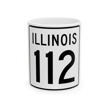 Illinois 112 1960 (Illinois) (Road Sign) White Coffee Mug 11oz - Go Mug Yourself