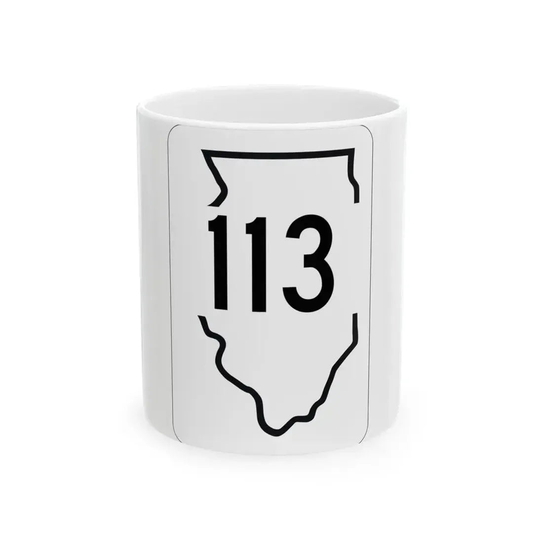 Illinois 113 1950 (Illinois) (Road Sign) White Coffee Mug 11oz - Go Mug Yourself