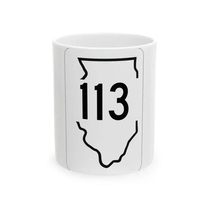 Illinois 113 1950 (Illinois) (Road Sign) White Coffee Mug 11oz - Go Mug Yourself