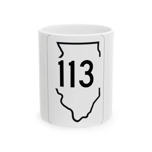 Illinois 113 1950 (Illinois) (Road Sign) White Coffee Mug 11oz - Go Mug Yourself