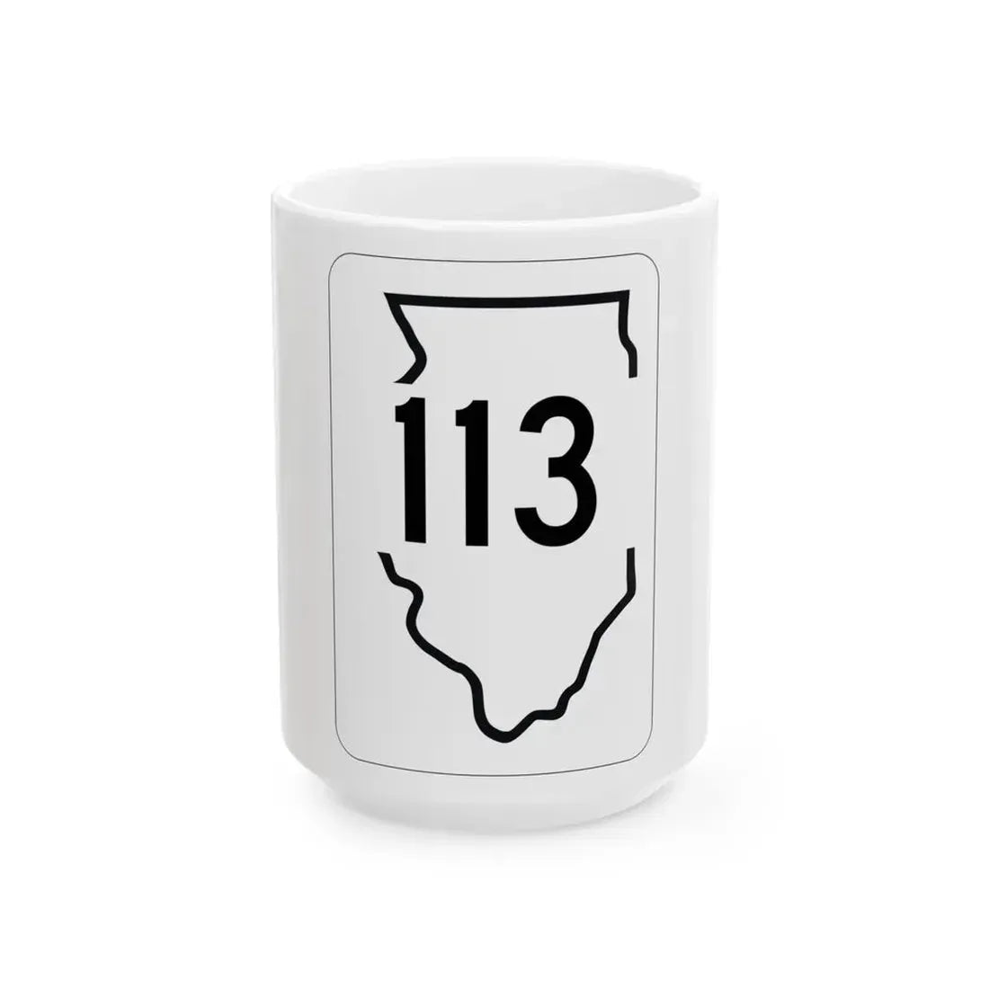 Illinois 113 1950 (Illinois) (Road Sign) White Coffee Mug 15oz - Go Mug Yourself