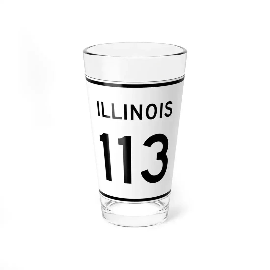 Illinois 113 (Illinois) (Road Sign) Pint Glass 16oz 16oz - Go Mug Yourself