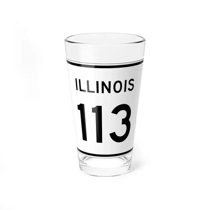 Illinois 113 (Illinois) (Road Sign) Pint Glass 16oz 16oz - Go Mug Yourself