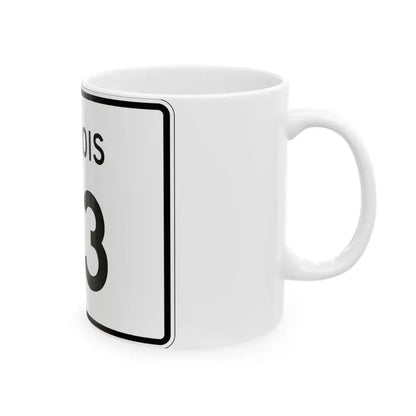 Illinois 113 (Illinois) (Road Sign) White Coffee Mug - Go Mug Yourself