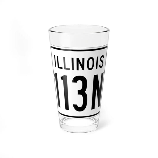 Illinois 113N 1960 (Illinois) (Road Sign) Pint Glass 16oz 16oz - Go Mug Yourself