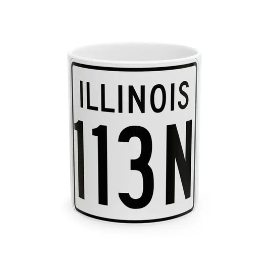 Illinois 113N 1960 (Illinois) (Road Sign) White Coffee Mug 11oz - Go Mug Yourself
