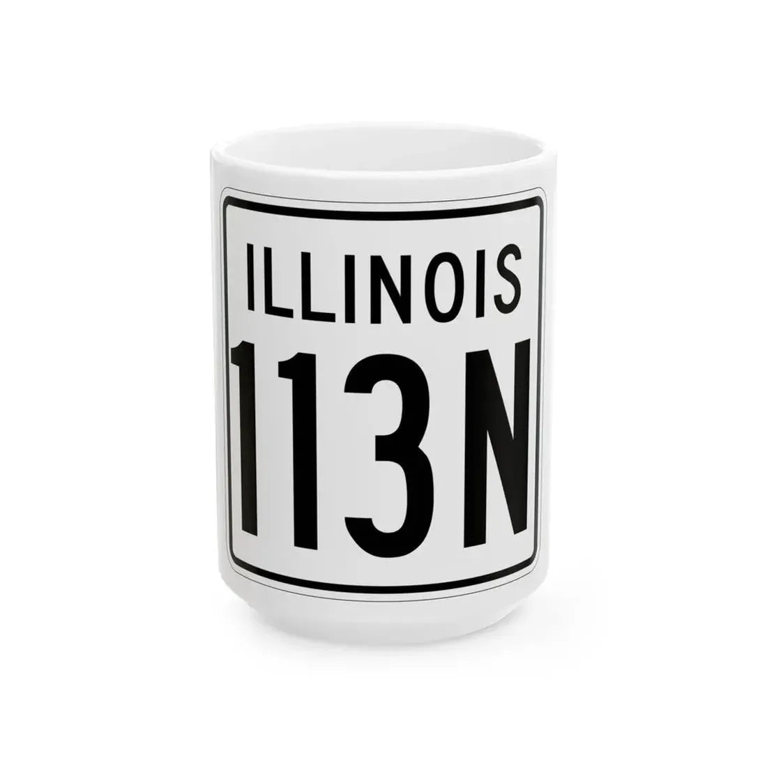 Illinois 113N 1960 (Illinois) (Road Sign) White Coffee Mug 15oz - Go Mug Yourself