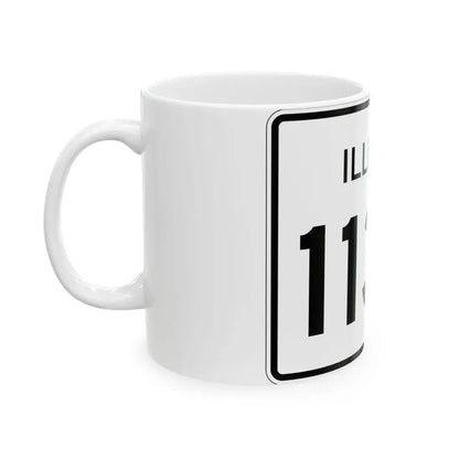 Illinois 113N (Illinois) (Road Sign) White Coffee Mug - Go Mug Yourself
