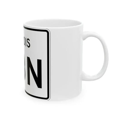 Illinois 113N (Illinois) (Road Sign) White Coffee Mug - Go Mug Yourself