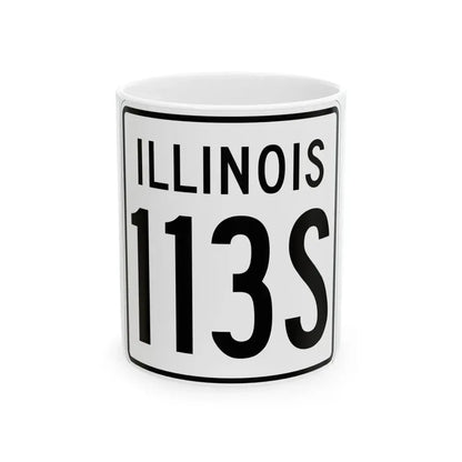 Illinois 113S 1960 (Illinois) (Road Sign) White Coffee Mug 11oz - Go Mug Yourself