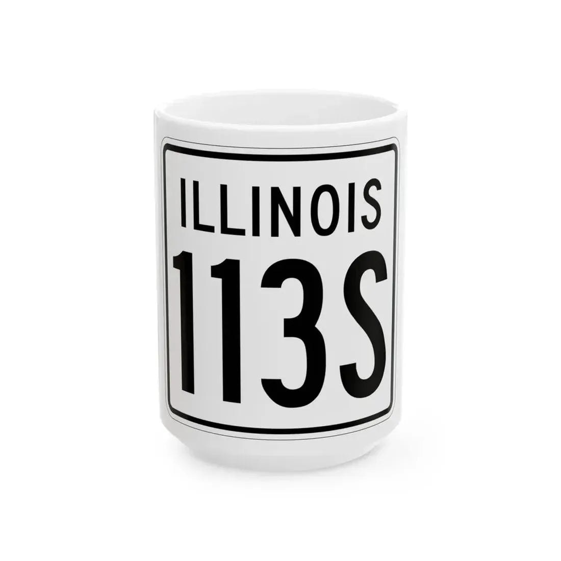 Illinois 113S 1960 (Illinois) (Road Sign) White Coffee Mug 15oz - Go Mug Yourself