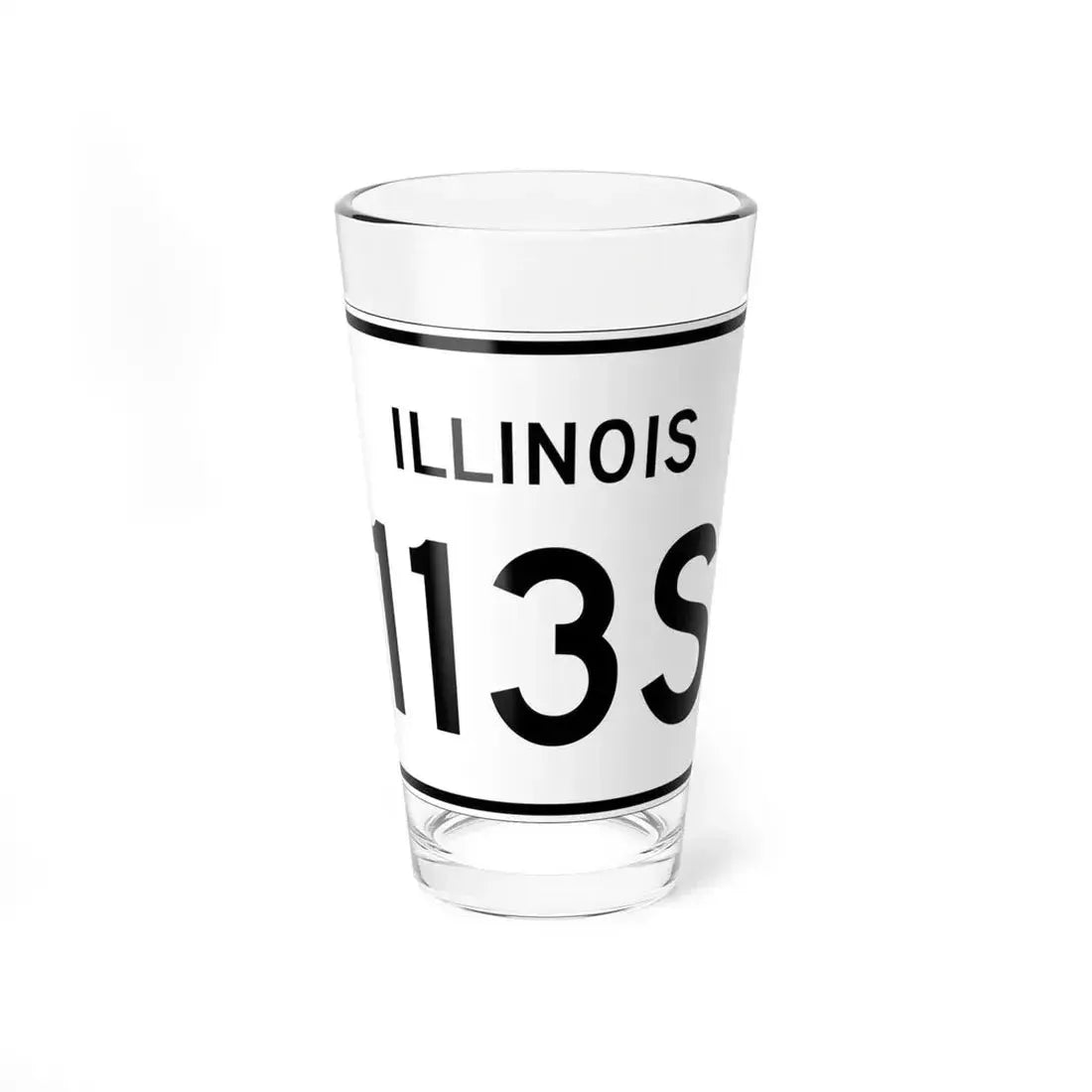 Illinois 113S (Illinois) (Road Sign) Pint Glass 16oz 16oz - Go Mug Yourself