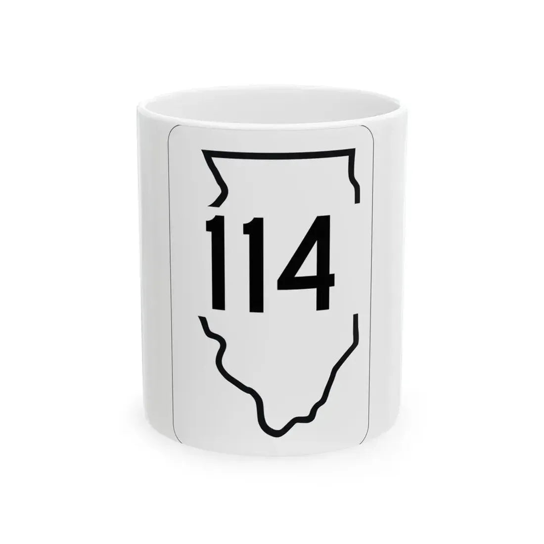Illinois 114 1950 (Illinois) (Road Sign) White Coffee Mug 11oz - Go Mug Yourself