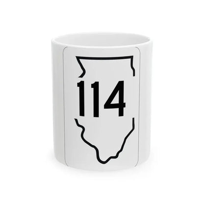 Illinois 114 1950 (Illinois) (Road Sign) White Coffee Mug 11oz - Go Mug Yourself