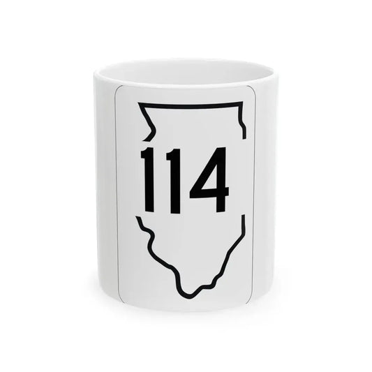 Illinois 114 1950 (Illinois) (Road Sign) White Coffee Mug 11oz - Go Mug Yourself
