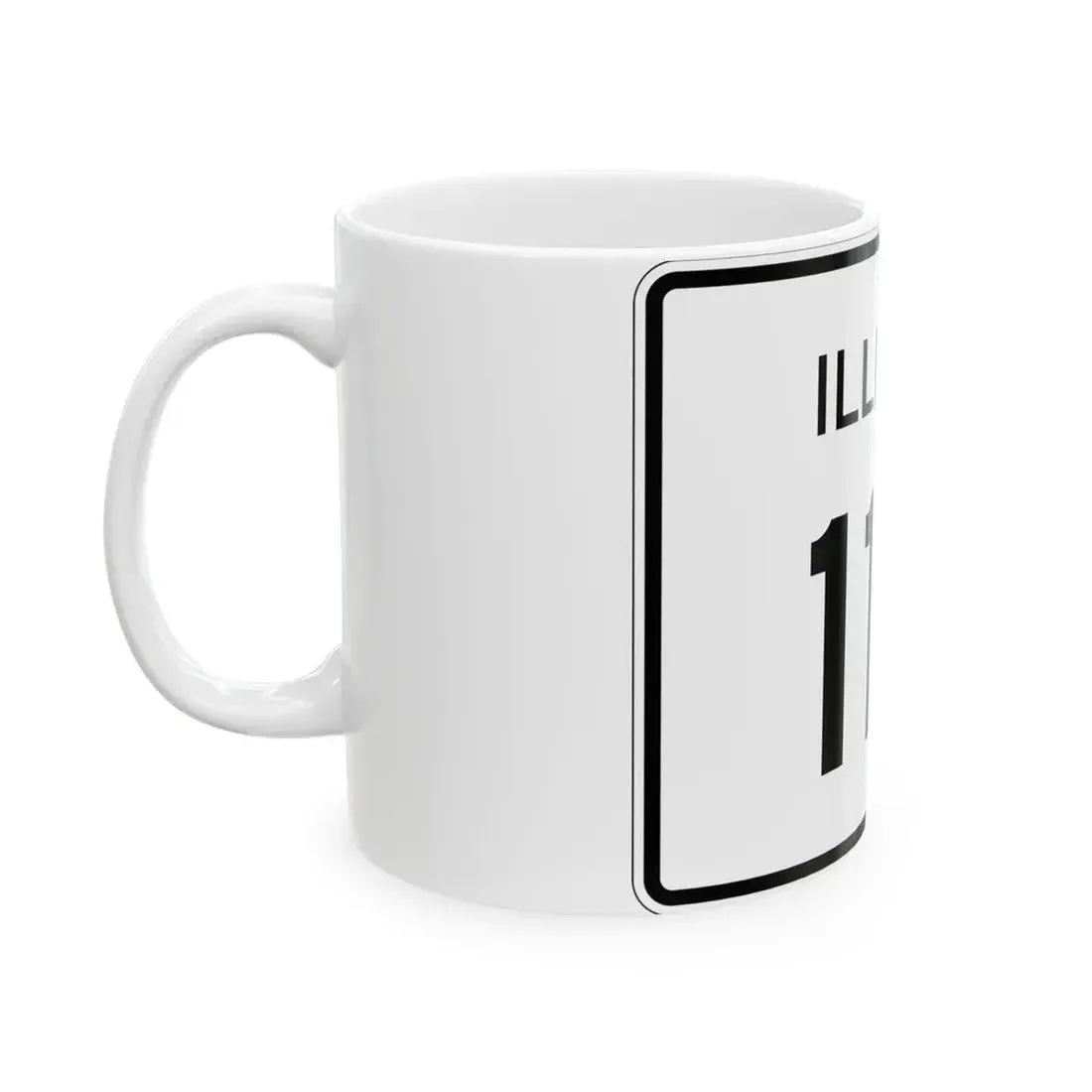 Illinois 114 (Illinois) (Road Sign) White Coffee Mug - Go Mug Yourself