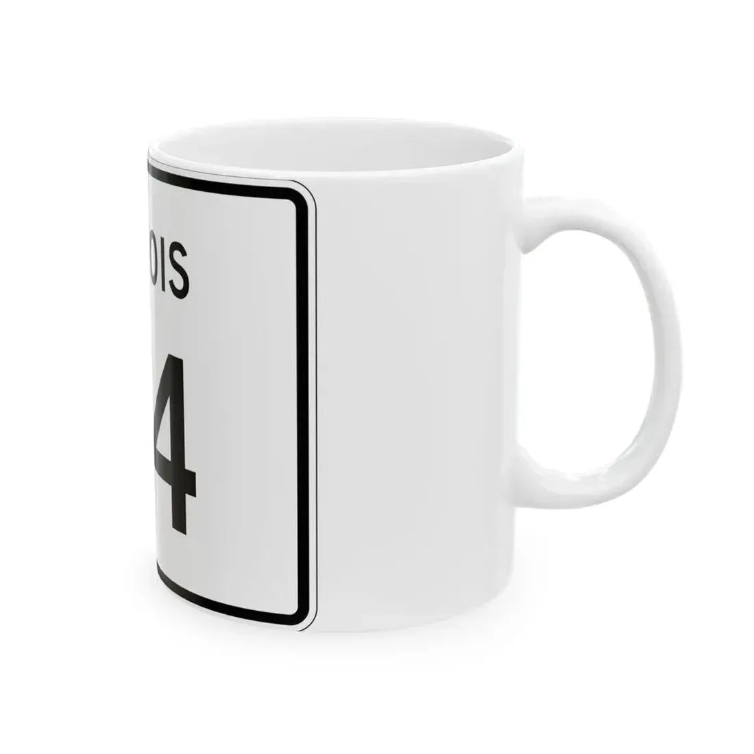 Illinois 114 (Illinois) (Road Sign) White Coffee Mug - Go Mug Yourself
