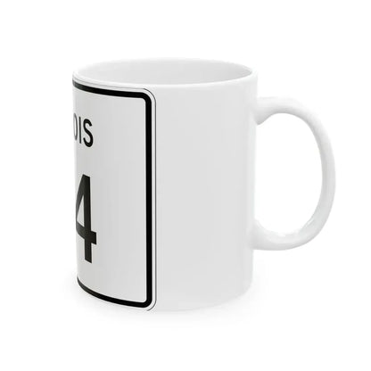 Illinois 114 (Illinois) (Road Sign) White Coffee Mug - Go Mug Yourself