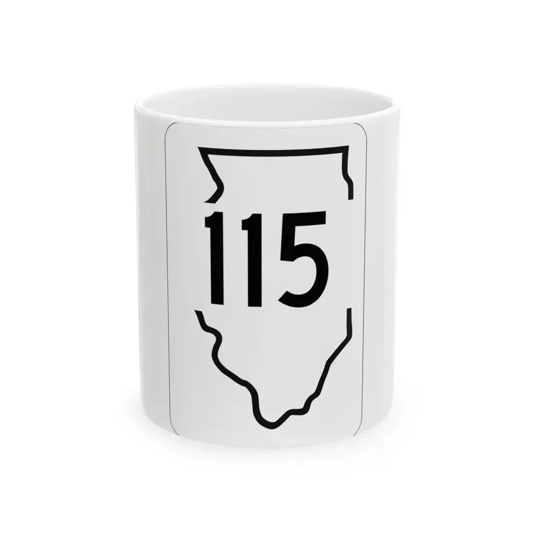 Illinois 115 1950 (Illinois) (Road Sign) White Coffee Mug 11oz - Go Mug Yourself