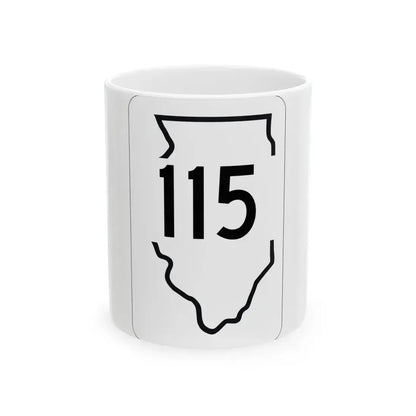 Illinois 115 1950 (Illinois) (Road Sign) White Coffee Mug 11oz - Go Mug Yourself