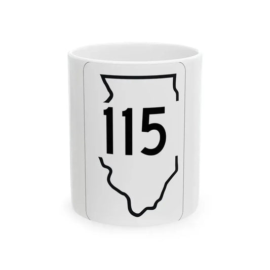 Illinois 115 1950 (Illinois) (Road Sign) White Coffee Mug 11oz - Go Mug Yourself