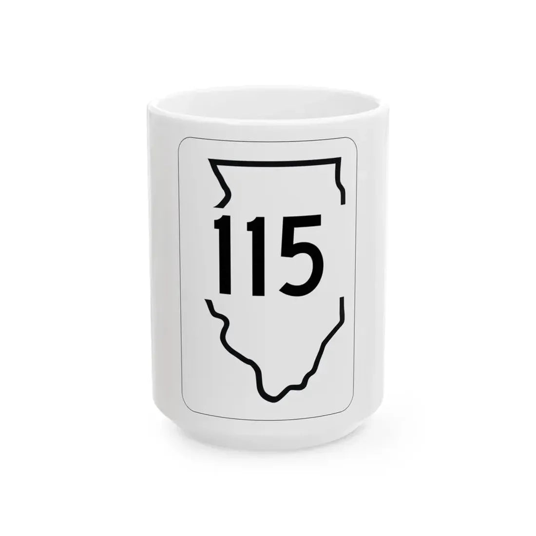 Illinois 115 1950 (Illinois) (Road Sign) White Coffee Mug 15oz - Go Mug Yourself