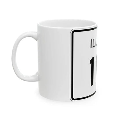 Illinois 115 (Illinois) (Road Sign) White Coffee Mug - Go Mug Yourself