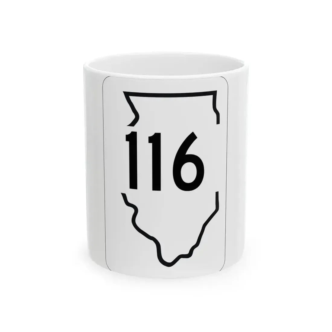 Illinois 116 1950 (Illinois) (Road Sign) White Coffee Mug 11oz - Go Mug Yourself
