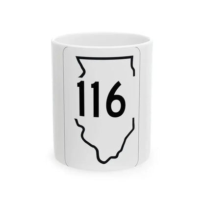 Illinois 116 1950 (Illinois) (Road Sign) White Coffee Mug 11oz - Go Mug Yourself