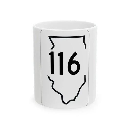 Illinois 116 1950 (Illinois) (Road Sign) White Coffee Mug 11oz - Go Mug Yourself
