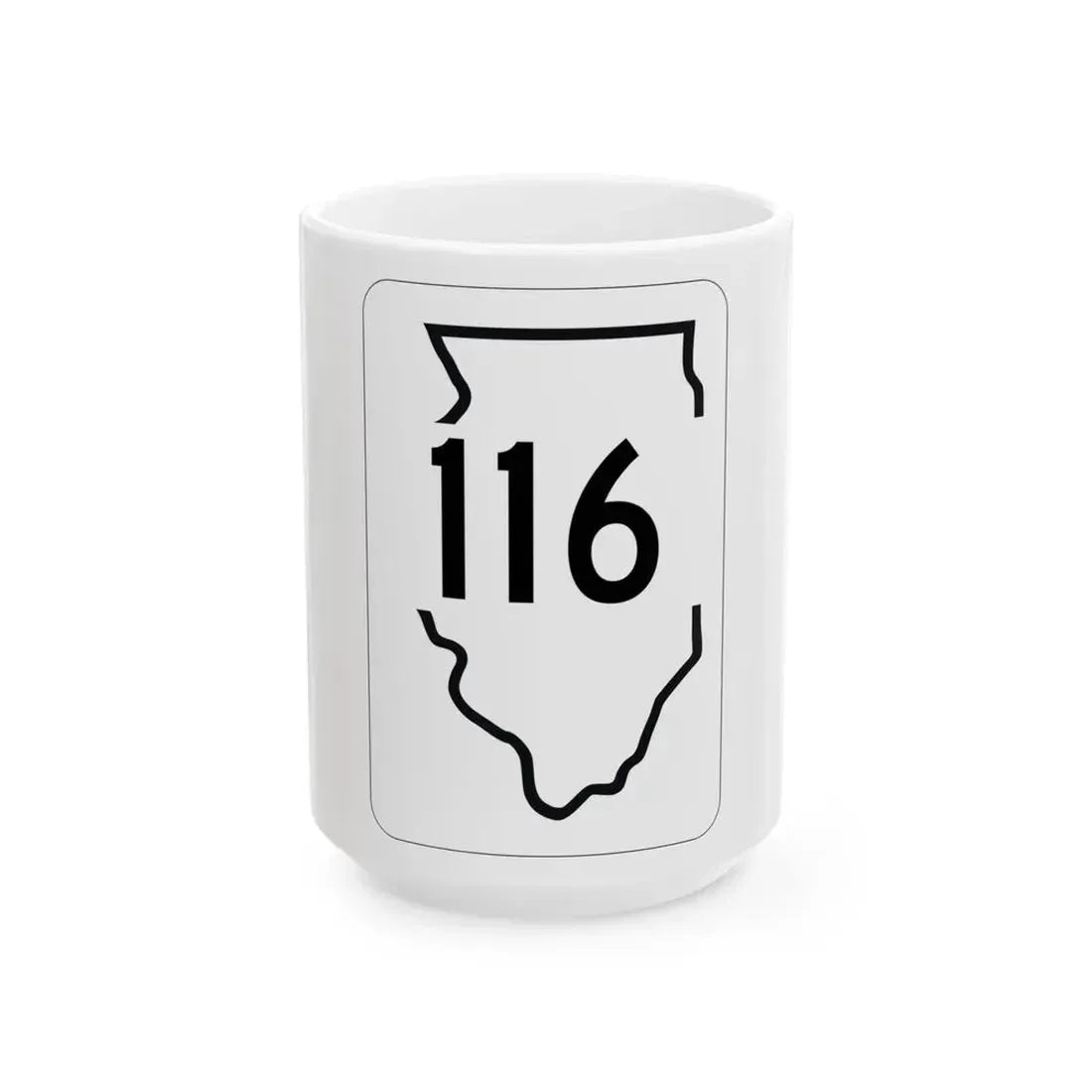 Illinois 116 1950 (Illinois) (Road Sign) White Coffee Mug 15oz - Go Mug Yourself