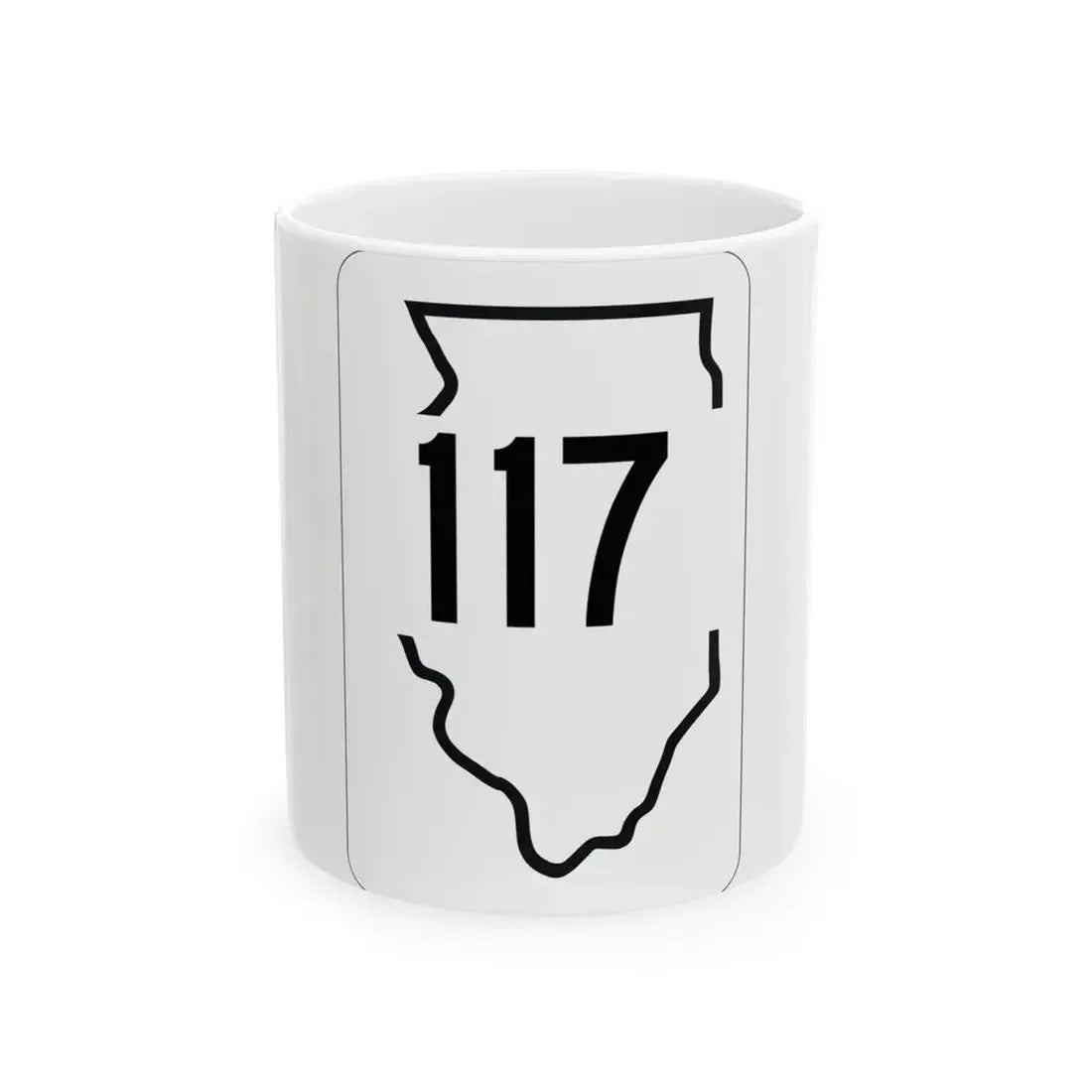 Illinois 117 1950 (Illinois) (Road Sign) White Coffee Mug 11oz - Go Mug Yourself