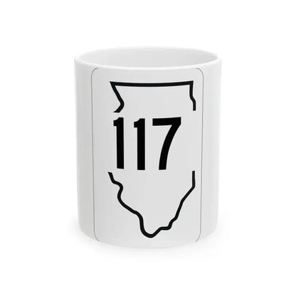 Illinois 117 1950 (Illinois) (Road Sign) White Coffee Mug 11oz - Go Mug Yourself
