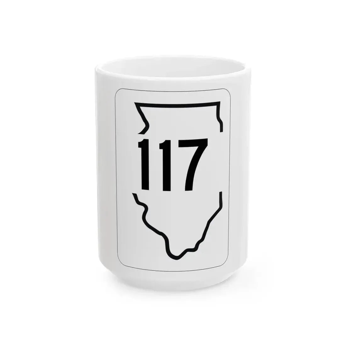 Illinois 117 1950 (Illinois) (Road Sign) White Coffee Mug 15oz - Go Mug Yourself